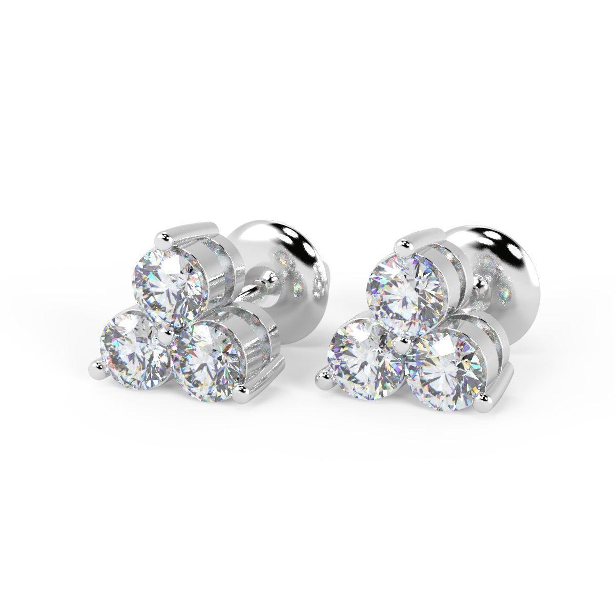 F/VS 0.45Ct Natural Diamond Stud Earrings in 18K Gold - Image 6