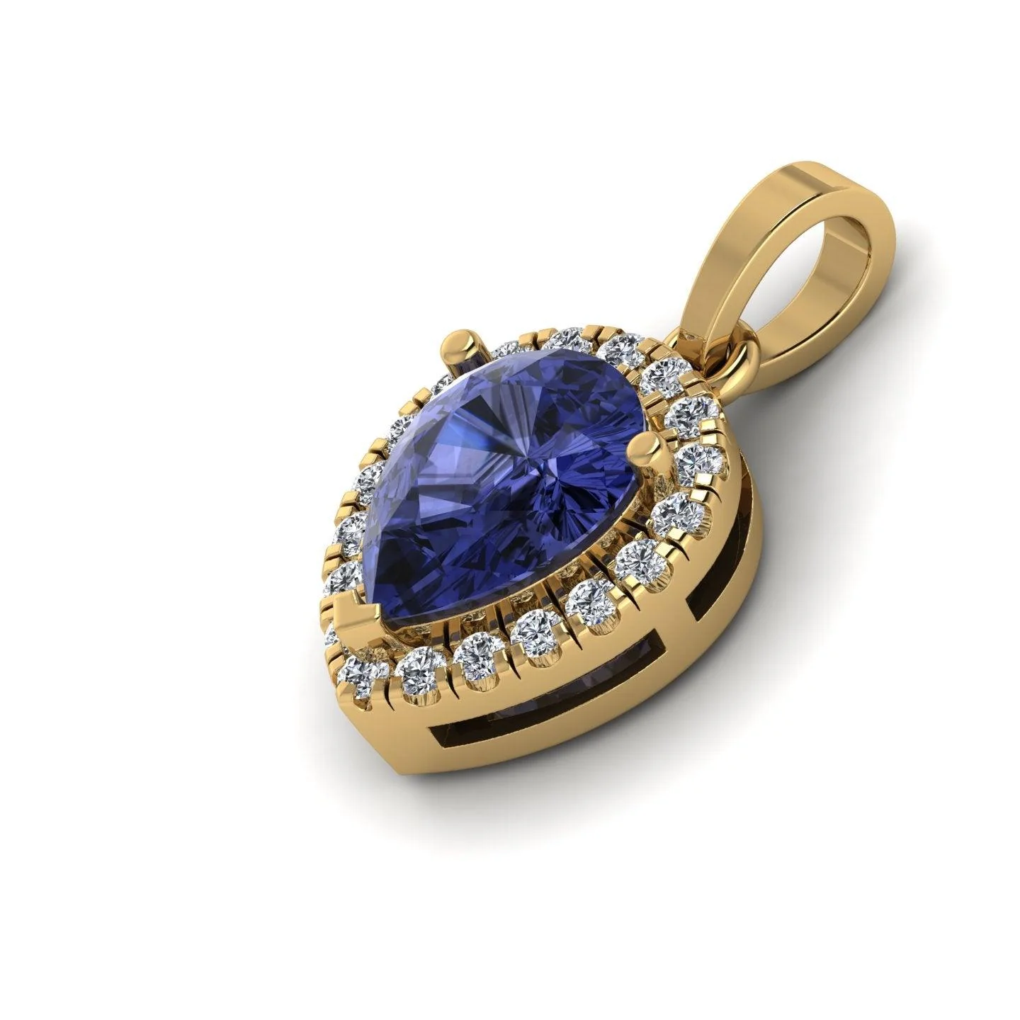 Pear Shape Tanzanite & diamond Women's Pendant - 2.00 Carat - Image 6