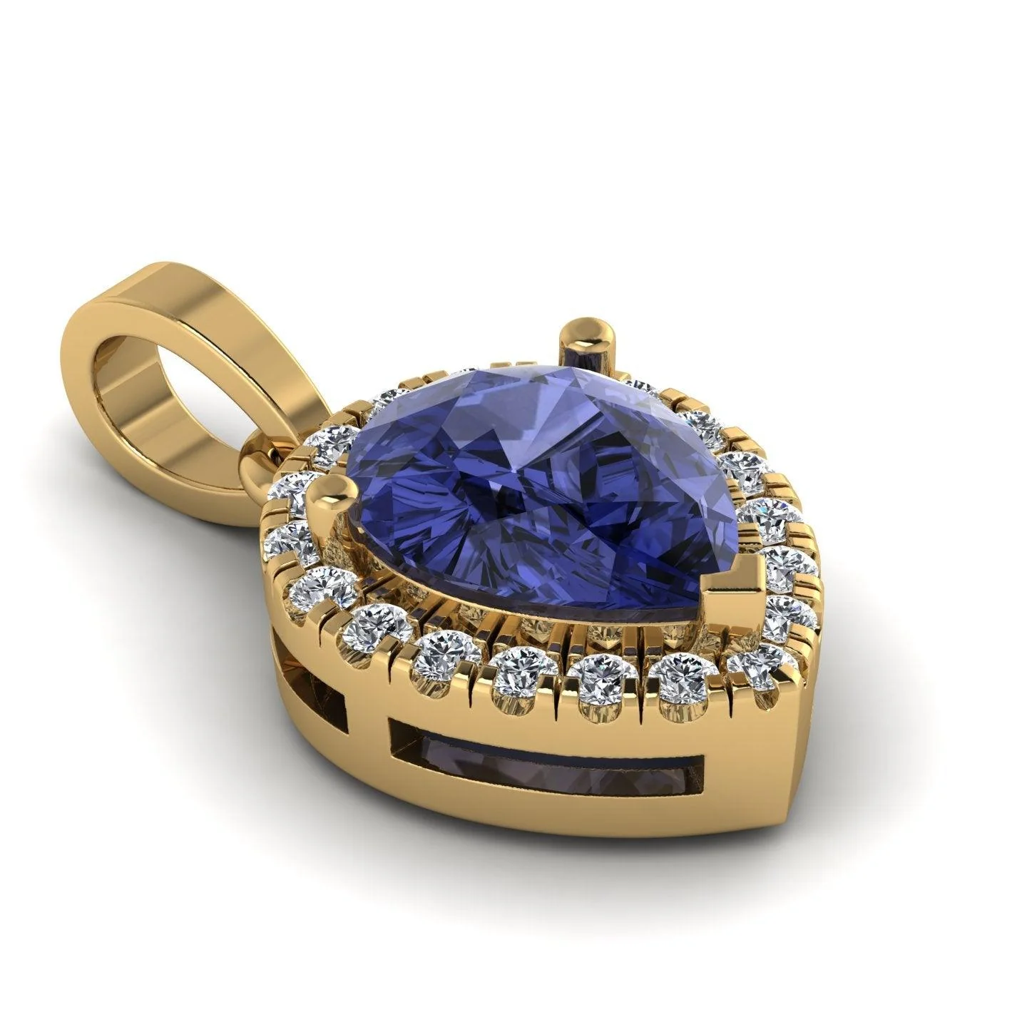 Pear Shape Tanzanite & diamond Women's Pendant - 2.00 Carat - Image 7