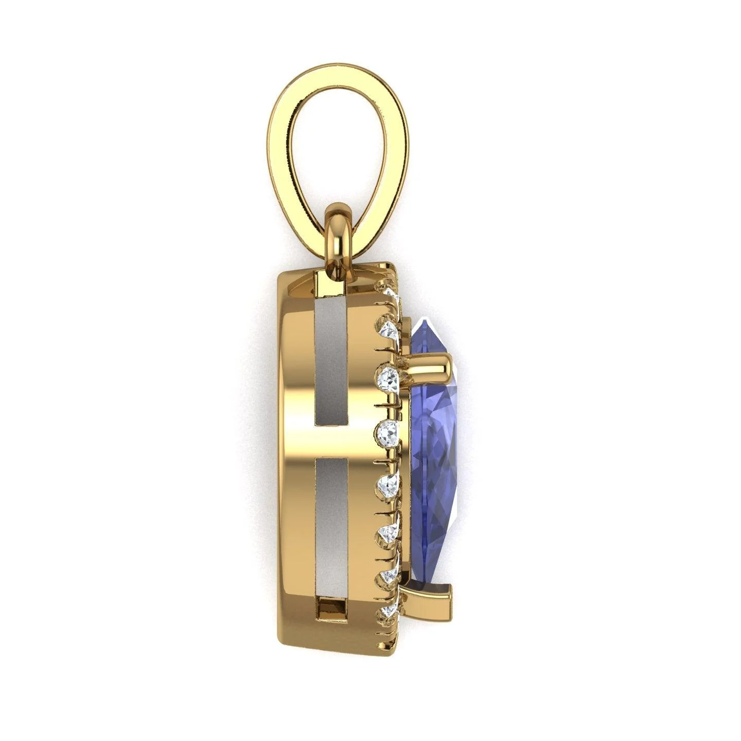 Pear Shape Tanzanite & diamond Women's Pendant - 2.00 Carat - Image 8