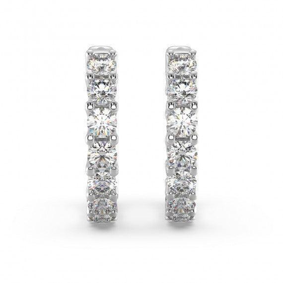 U Prong Natural Diamond Studded Hoop Earrings for women crafted In 18K Gold - Image 5