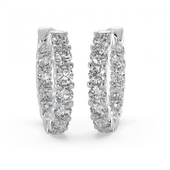 U Prong Natural Diamond Studded Hoop Earrings for women crafted In 18K Gold - Image 6