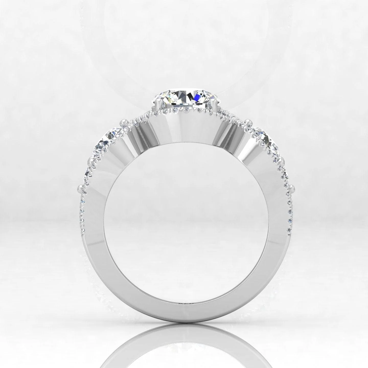 Vintage Style Round Diamond Trilogy Engagement Ring in Platinum 2.00Ct - Image 5