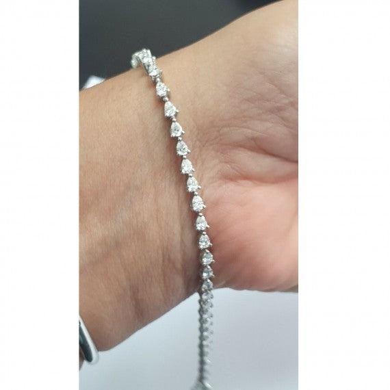 D/VS Quality 2.00 CT 100% Natural Pear Diamond Tennis Platinum Bracelet For Women - Image 5